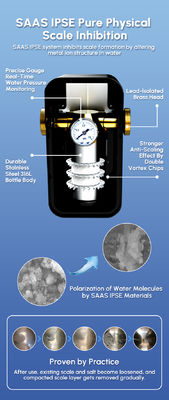 مزيل الترسبات المادية للمياه للاستخدام المنزلي يزيل الترسبات ويحمي السباكة بدون مواد كيميائية
