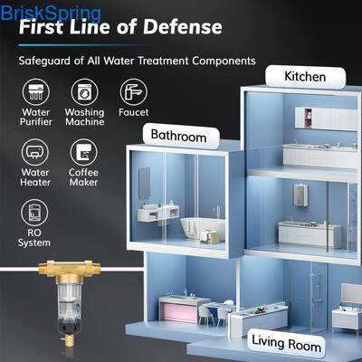 مرشح مسبق للمياه بحجم 3/4 بوصة مع معدل تدفق 5 أطنان/ساعة وتصميم ذاتي التنظيف للاستخدام المنزلي