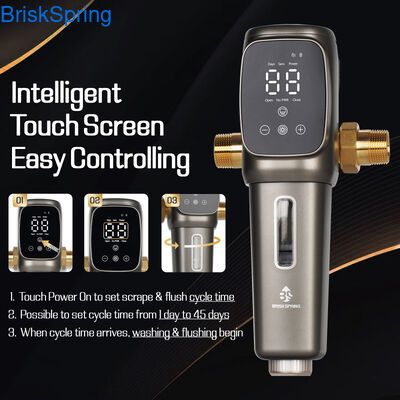 مرشح أوتوماتيكي بالكامل مرشح السبات الذكي ، مرشح المياه الكامل للمنزل بالكامل لحماية السباكة في المنزل