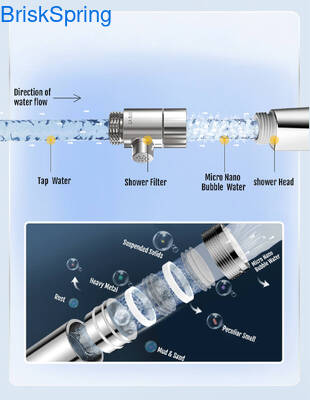مولد فقاعات ميكرو نانو مع 100 مليار فقاعة لكل لتر بقطر فقاعة 0.001-0.1 مم لتوفير 20% من المياه في الدش
