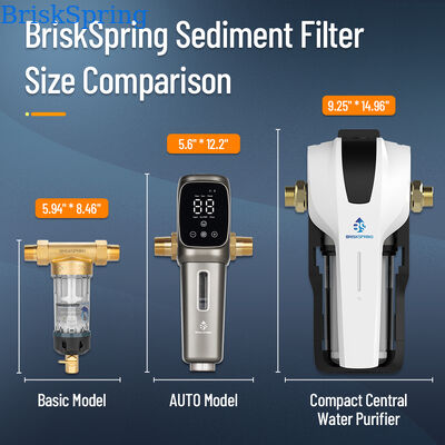 BriskSpring N1-2C-BS Whole House Water Filtration System with 1-10 Micron Filtration and 3 T/H Flow Rate Featuring Quick-Service Cartridge