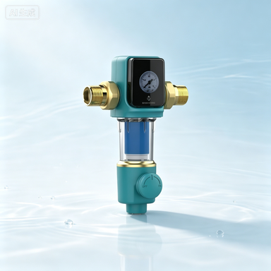 BRISKSPRING Whole House Water Filter with 40 Micron Filtration Manual Backwash and Stacked Disc Technology