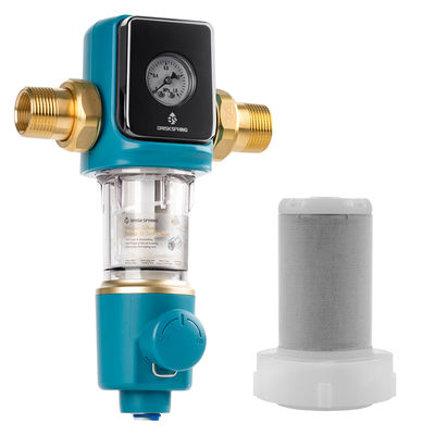 مرشح مسبق للرواسب 40 ميكرون ممتاز مع مكشطة غسيل عكسي أوتوماتيكية خالية من مادة BPA للاستخدام المنزلي