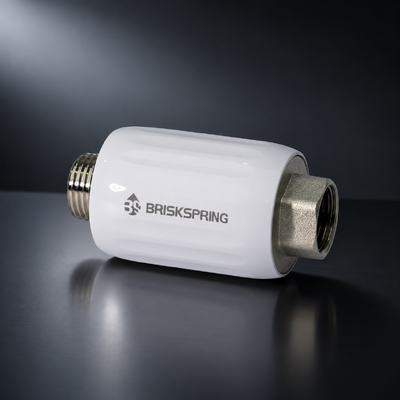 Compact Inline Salt-Free Water Descaler with 1/2 Inch Threaded Connections for Home Water Systems